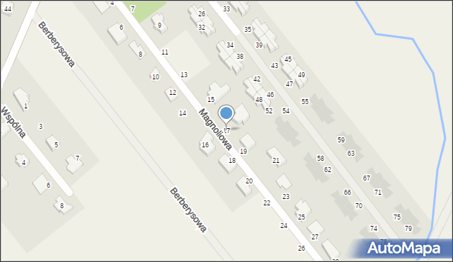 Kleszczewko, Magnoliowa, 17, mapa Kleszczewko