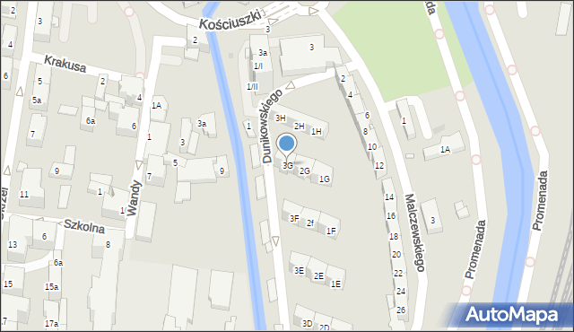 Kłodzko, Malczewskiego Jacka, 3G, mapa Kłodzka