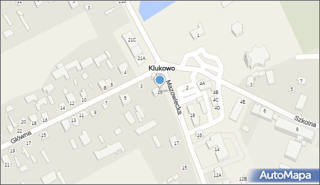Klukowo, Mazowiecka, 19, mapa Klukowo