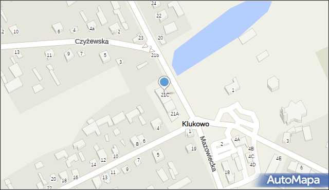 Klukowo, Mazowiecka, 21C, mapa Klukowo