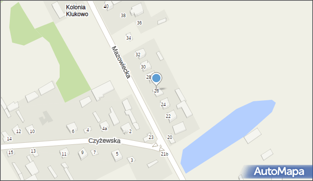 Klukowo, Mazowiecka, 26, mapa Klukowo