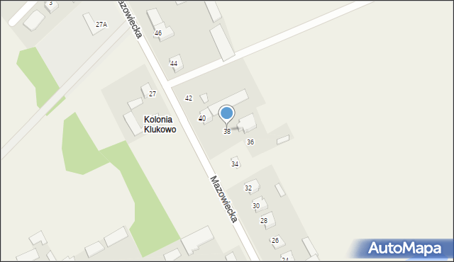 Klukowo, Mazowiecka, 38, mapa Klukowo