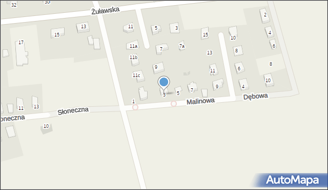 Kmiecin, Malinowa, 3, mapa Kmiecin