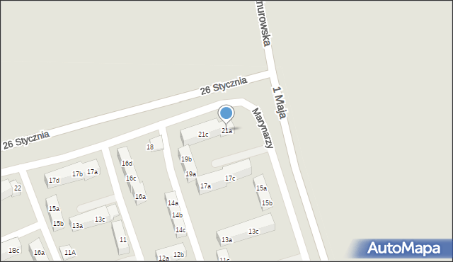 Knurów, Marynarzy, 21a, mapa Knurów
