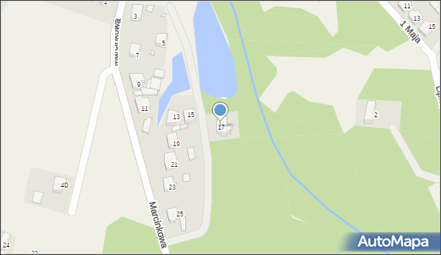 Kobyla Góra, Marcinkowa, 17, mapa Kobyla Góra