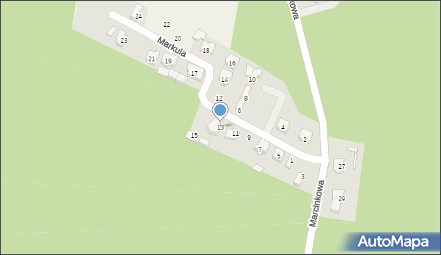 Kobyla Góra, Markula Jana, ks., 13, mapa Kobyla Góra
