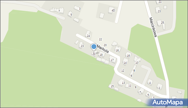 Kobyla Góra, Markula Jana, ks., 21, mapa Kobyla Góra