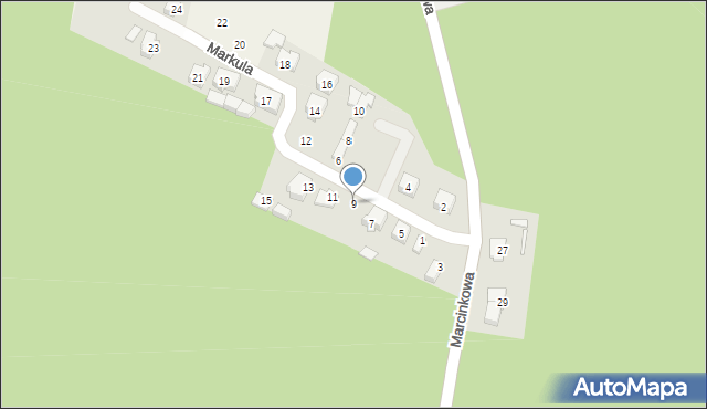 Kobyla Góra, Markula Jana, ks., 9, mapa Kobyla Góra