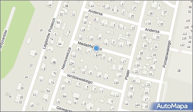 Kobyłka, Madalińskiego Antoniego Józefa, gen., 5, mapa Kobyłka