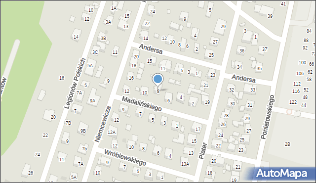 Kobyłka, Madalińskiego Antoniego Józefa, gen., 8, mapa Kobyłka