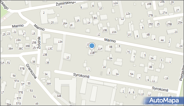 Kobyłka, Marmo Franciszka, ks., 11B, mapa Kobyłka