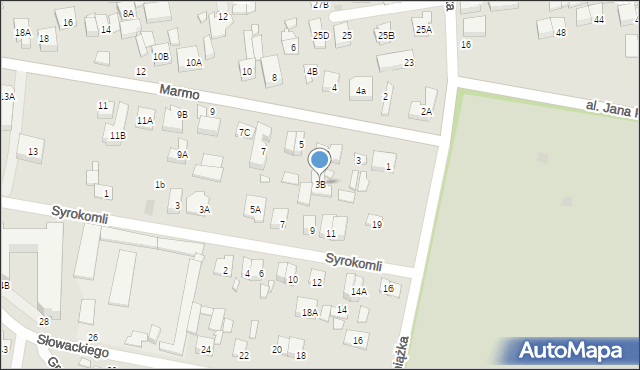 Kobyłka, Marmo Franciszka, ks., 3B, mapa Kobyłka