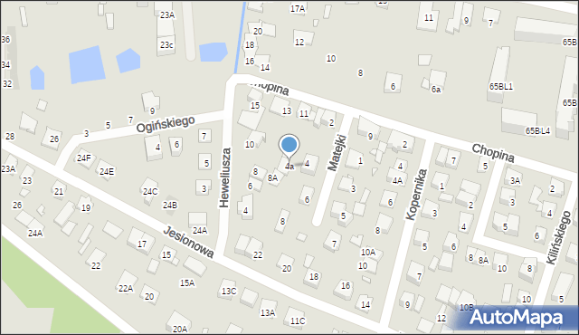 Kobyłka, Matejki Jana, 4a, mapa Kobyłka