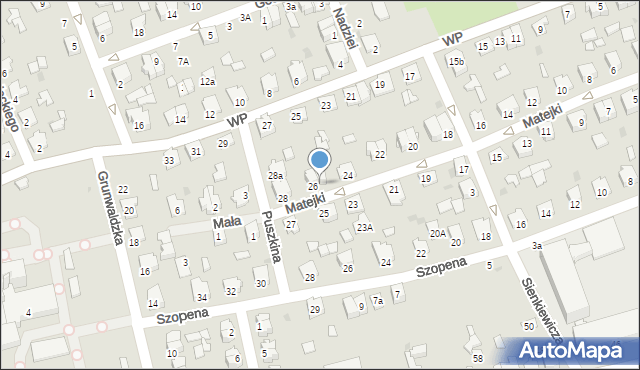 Kolbuszowa, Matejki Jana, 26a, mapa Kolbuszowa