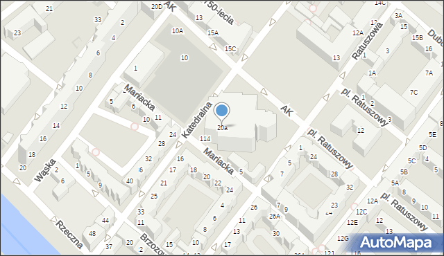 Kołobrzeg, Mariacka, 20a, mapa Kołobrzegu