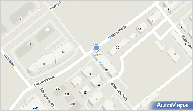 Kołobrzeg, Mazowiecka, 29, mapa Kołobrzegu