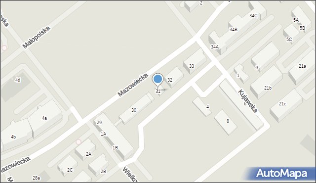 Kołobrzeg, Mazowiecka, 31, mapa Kołobrzegu