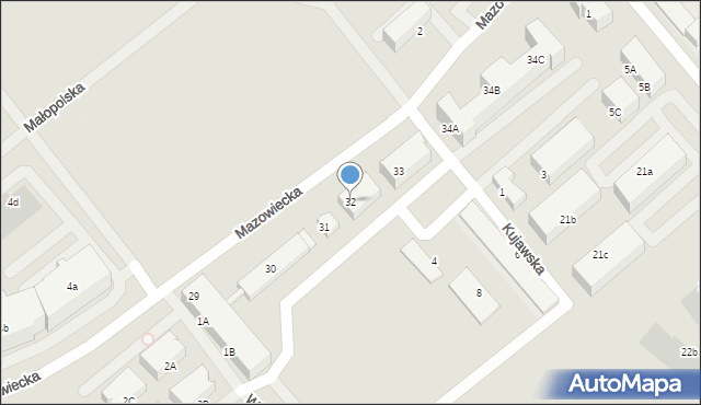 Kołobrzeg, Mazowiecka, 32, mapa Kołobrzegu