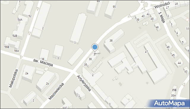 Kołobrzeg, Mazowiecka, 37, mapa Kołobrzegu