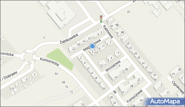 Komorniki, Magnoliowa, 9, mapa Komorniki