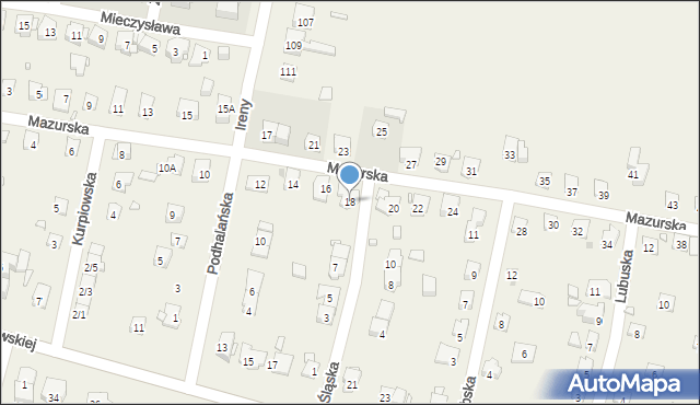 Komorów, Mazurska, 18, mapa Komorów