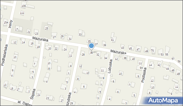 Komorów, Mazurska, 30, mapa Komorów