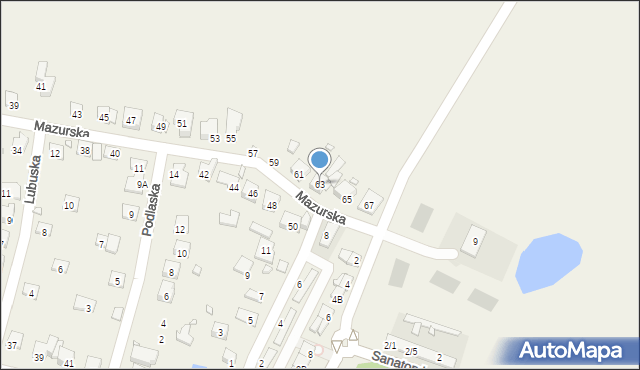 Komorów, Mazurska, 63, mapa Komorów