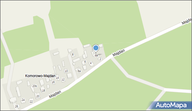 Komorowo, Majdan, 4a, mapa Komorowo