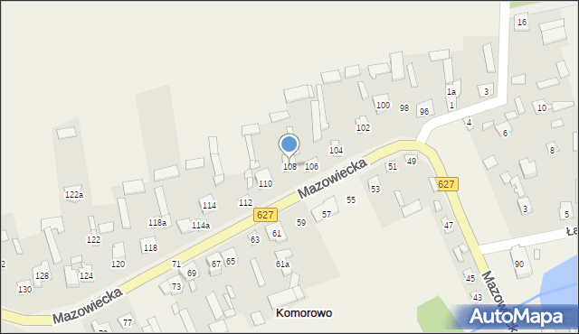 Komorowo, Mazowiecka, 108, mapa Komorowo