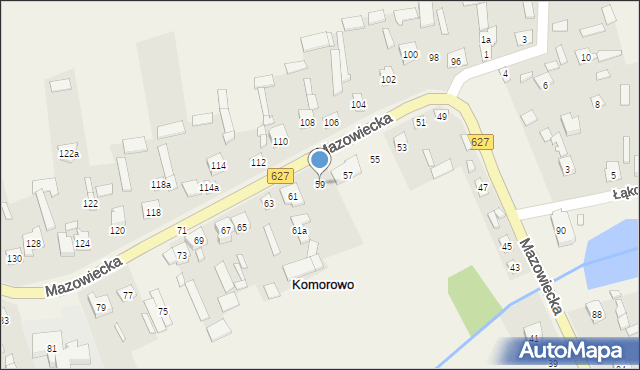 Komorowo, Mazowiecka, 59, mapa Komorowo