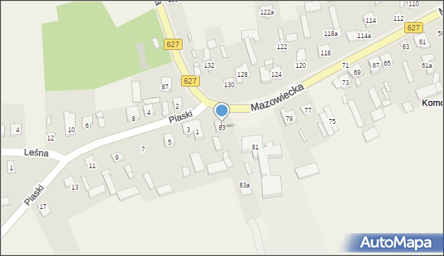Komorowo, Mazowiecka, 83, mapa Komorowo