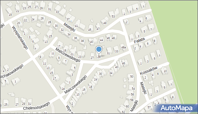 Konin, Malczewskiego Jacka, 29, mapa Konina