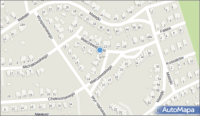 Konin, Malczewskiego Jacka, 5, mapa Konina