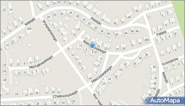 Konin, Malczewskiego Jacka, 7, mapa Konina