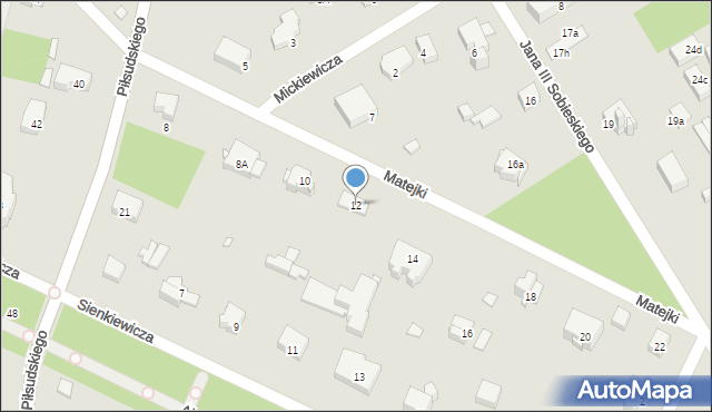 Konstancin-Jeziorna, Matejki Jana, 12, mapa Konstancin-Jeziorna