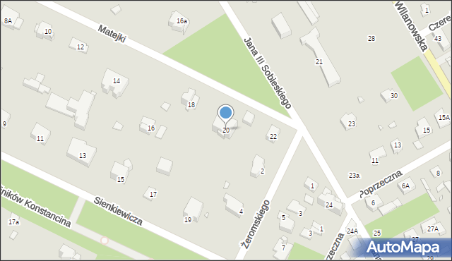 Konstancin-Jeziorna, Matejki Jana, 20, mapa Konstancin-Jeziorna