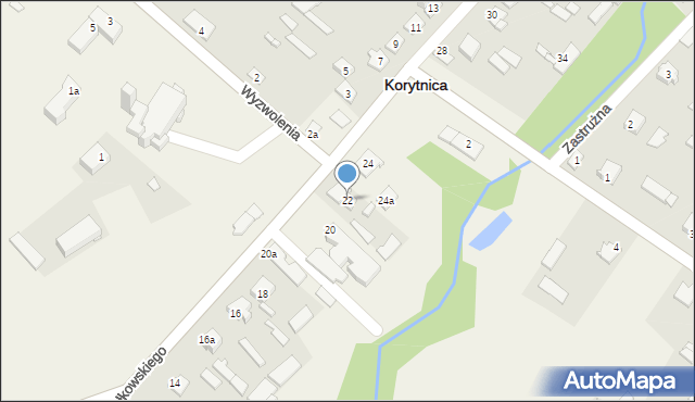 Korytnica, Małkowskiego Adama, 22, mapa Korytnica