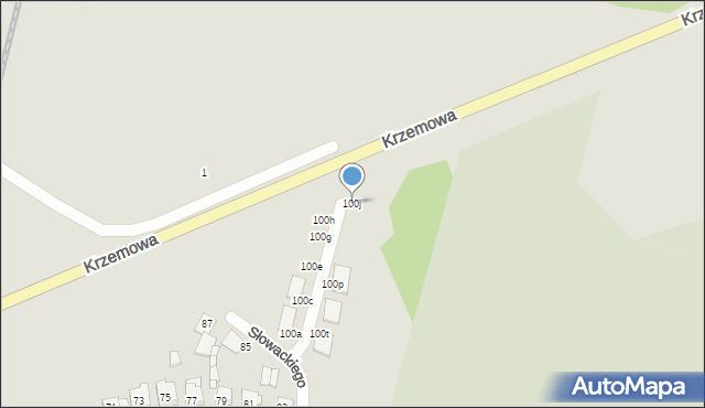 Kościan, Maya Wojciecha, 100j, mapa Kościan