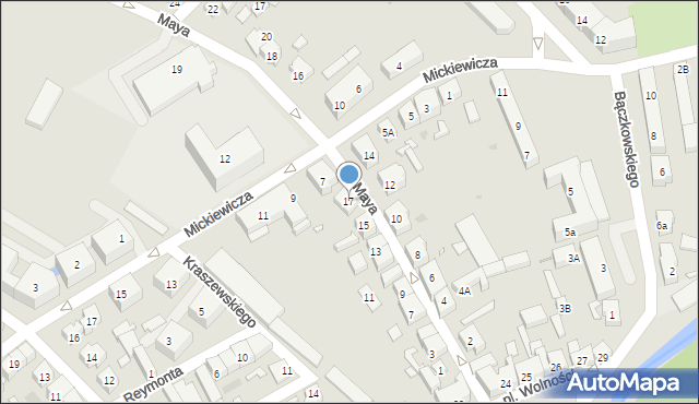 Kościan, Maya Wojciecha, 17, mapa Kościan