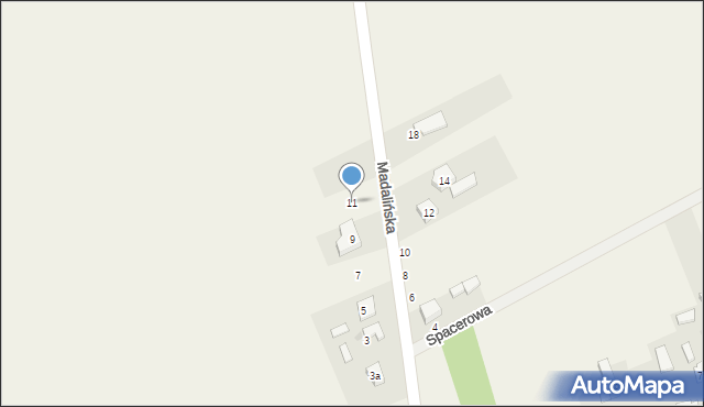 Kościelec, Madalińska, 11, mapa Kościelec