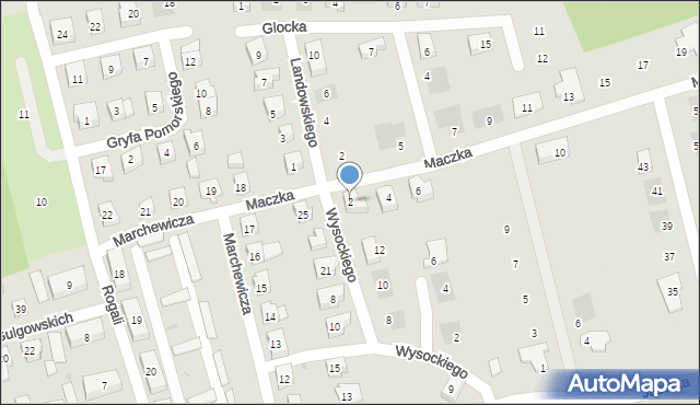 Kościerzyna, Maczka Stanisława, gen., 2, mapa Kościerzyna