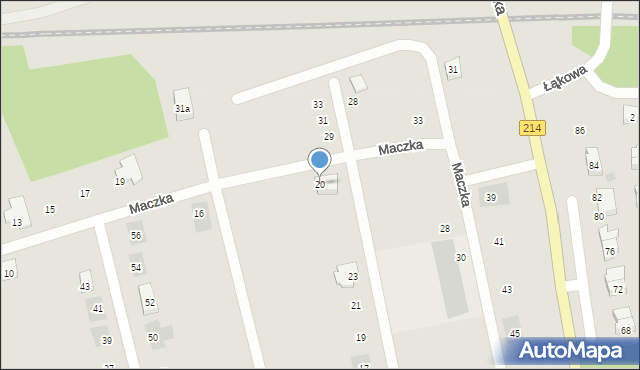 Kościerzyna, Maczka Stanisława, gen., 20, mapa Kościerzyna