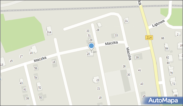 Kościerzyna, Maczka Stanisława, gen., 20a, mapa Kościerzyna