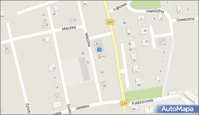Kościerzyna, Maczka Stanisława, gen., 41, mapa Kościerzyna