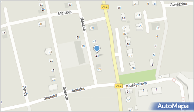 Kościerzyna, Maczka Stanisława, gen., 43, mapa Kościerzyna