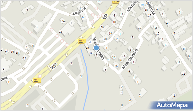 Kościerzyna, Mała Młyńska, 3, mapa Kościerzyna