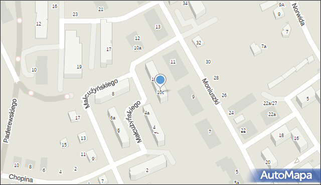 Kościerzyna, Małcużyńskiego Witolda, 10c, mapa Kościerzyna