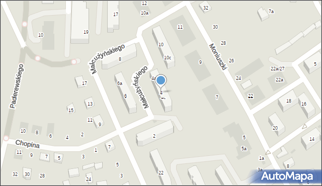 Kościerzyna, Małcużyńskiego Witolda, 4, mapa Kościerzyna