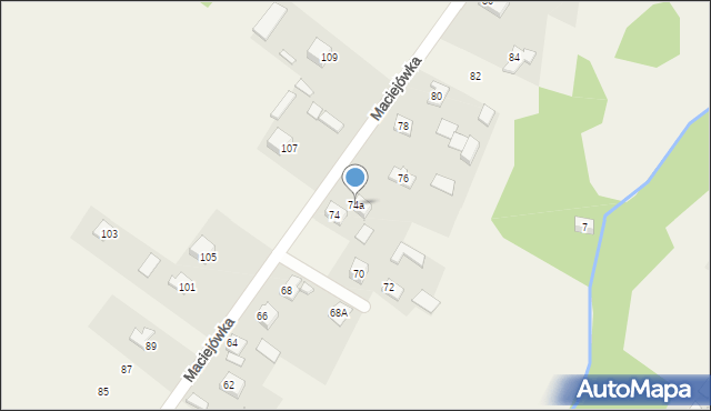 Kostomłoty Pierwsze, Maciejówka, 74a, mapa Kostomłoty Pierwsze