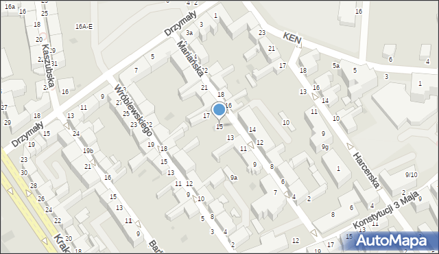 Koszalin, Mariańska, 15, mapa Koszalina